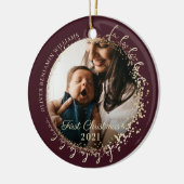 Eerste kerstfeest voor baby La La La La Custom Bab Keramisch Ornament (Links)
