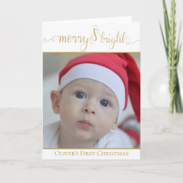 Eerste kerstfeest voor baby's en foto's van Bright Kaart