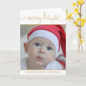 Eerste kerstfeest voor baby's en foto's van Bright Kaart (Gele Bloem)
