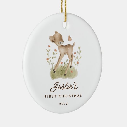 Eerste kerstfeest voor baby's keramisch ornament (Rechts)