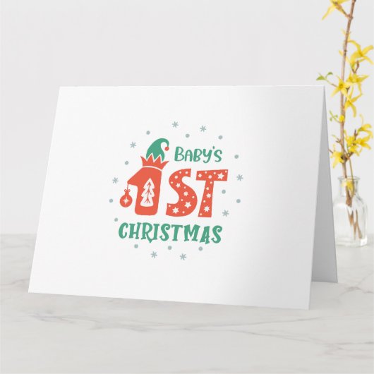 Eerste kerstfeest voor de baby kaart (Gele Bloem)