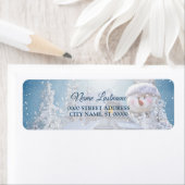 Eerste kerstfeest: Winter Snowman Blue Etiket (Insitu)