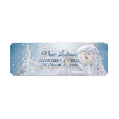 Eerste kerstfeest: Winter Snowman Blue Etiket (Voorkant)