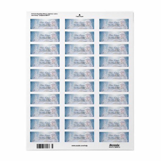 Eerste kerstfeest: Winter Snowman Blue Etiket (Full Sheet)