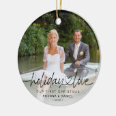 Eerste kerstfeestdag 2 foto's keramisch ornament (Links)