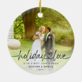 Eerste kerstfeestdag 2 foto's keramisch ornament (Achterkant)