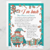 Eerste kerstfeestdag Elf Return Letter Uitnodiging (Voorkant / Achterkant)