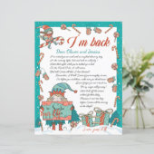 Eerste kerstfeestdag Elf Return Letter Uitnodiging (Staand voorkant)