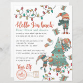 Eerste kerstfeestdag Elf Return Letter Uitnodiging (Voorkant / Achterkant)