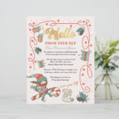 Eerste kerstfeestdag Elf Return Letter Uitnodiging (Staand voorkant)