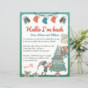 Eerste kerstfeestdag Elf Return Letter Uitnodiging