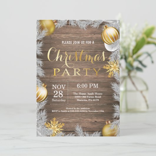 Eerste kerstfeestdag en gouden feestdagen kaart (Staand voorkant)