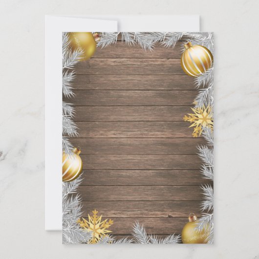 Eerste kerstfeestdag en gouden feestdagen kaart (Achterkant)