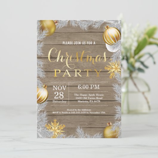 Eerste kerstfeestdag en gouden feestdagen kaart (Staand voorkant)