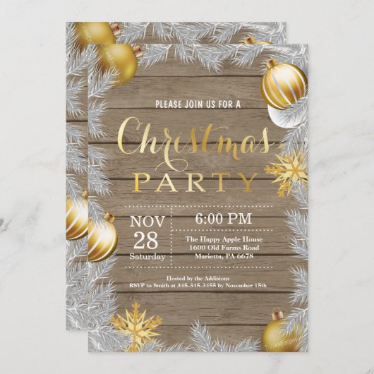 Eerste kerstfeestdag en gouden feestdagen kaart (Voorkant / Achterkant)