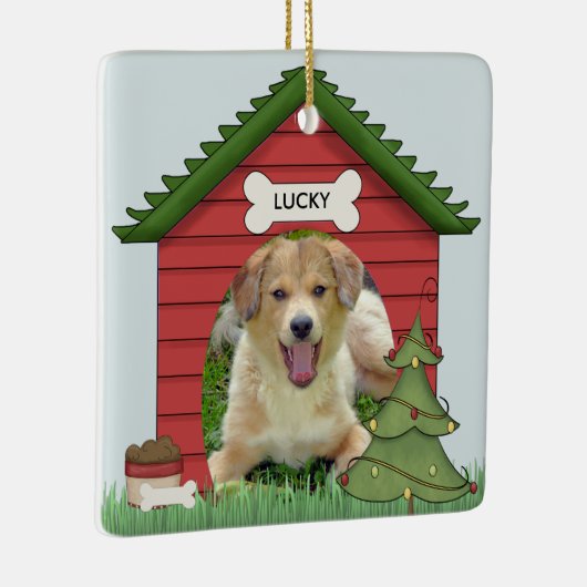 Eerste kerstfeestdag Foto naam en jaar Keramisch Ornament (Rechts)