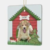 Eerste kerstfeestdag Foto naam en jaar Keramisch Ornament (Links)