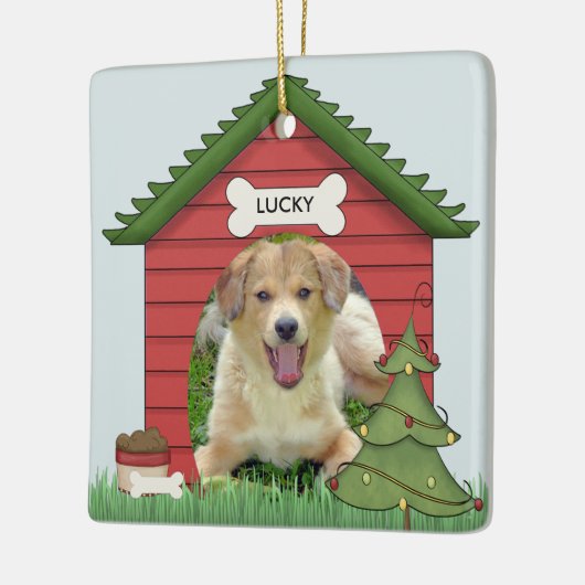 Eerste kerstfeestdag Foto naam en jaar Keramisch Ornament (Links)