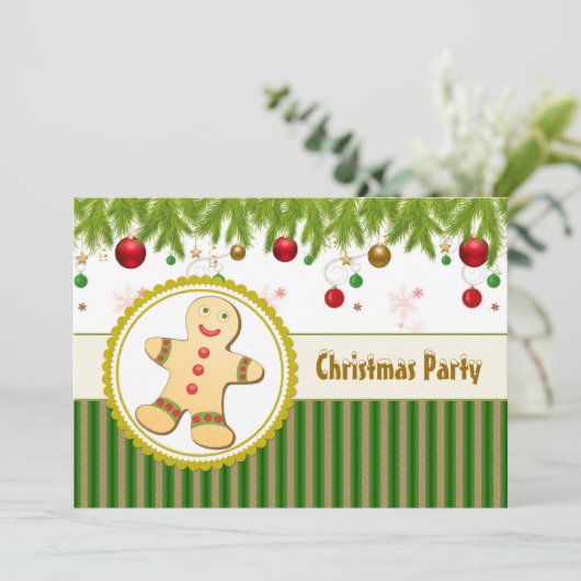 Eerste kerstfeestdag in Gingerbrood Kaart (Staand voorkant)