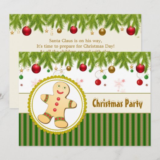 Eerste kerstfeestdag in Gingerbrood Kaart (Voorkant / Achterkant)