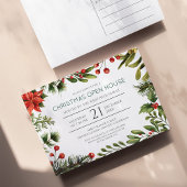 Eerste kerstfeestdag in Greenery Open House Uitnodiging Briefkaart