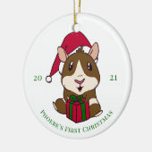 Eerste kerstfeestdag in Guinee op maat Keramisch Ornament (Links)