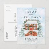 Eerste kerstfeestdag in het thuishuis aankondigingskaart (Voorkant / Achterkant)