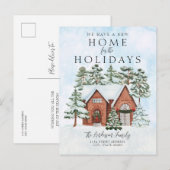 Eerste kerstfeestdag in het thuishuis aankondigingskaart (Voorkant / Achterkant)