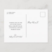 Eerste kerstfeestdag in het thuishuis aankondigingskaart (Achterkant)