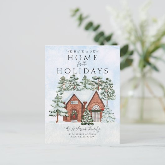 Eerste kerstfeestdag in het thuishuis aankondigingskaart (Staand voorkant)