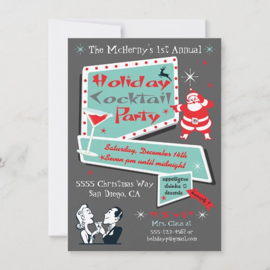 Eerste kerstfeestdag in Retro Kaart (Voorkant)