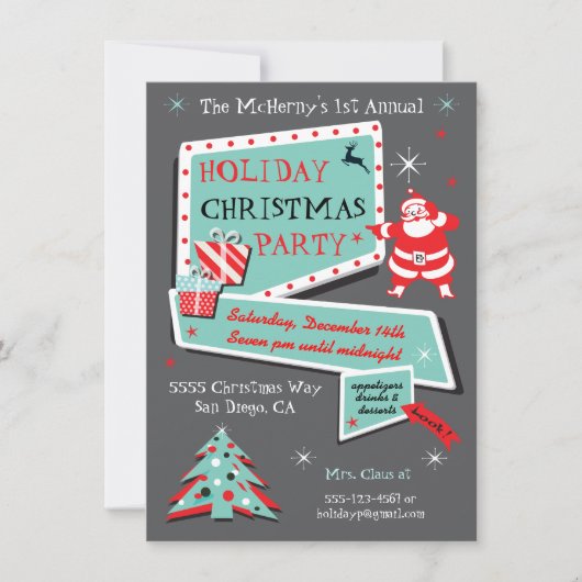 Eerste kerstfeestdag in Retro Kaart (Voorkant)