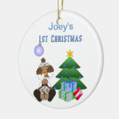 Eerste kerstfeestdag keramisch ornament (Links)