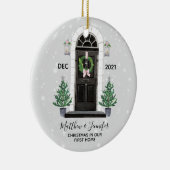 Eerste kerstfeestdag kerstfeestdag keramisch ornament (Rechts)