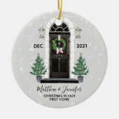Eerste kerstfeestdag kerstfeestdag keramisch ornament (Voorkant)
