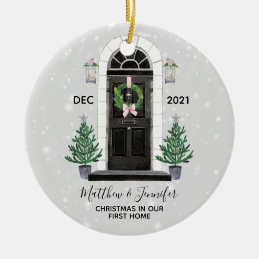 Eerste kerstfeestdag kerstfeestdag keramisch ornament (Voorkant)