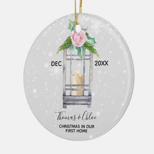 Eerste kerstfeestdag kerstfeestdag keramisch ornament (Links)