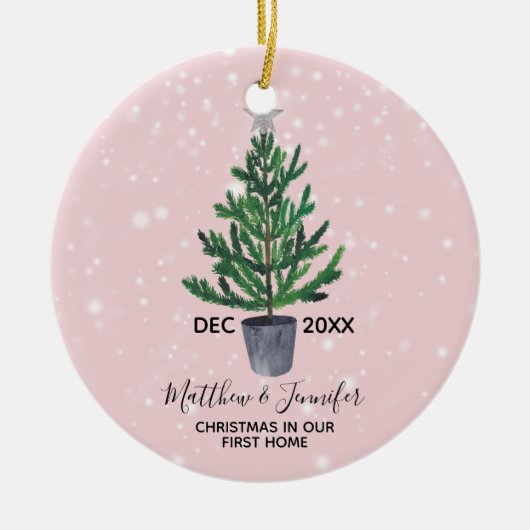 Eerste kerstfeestdag kerstfeestdag keramisch ornament (Voorkant)