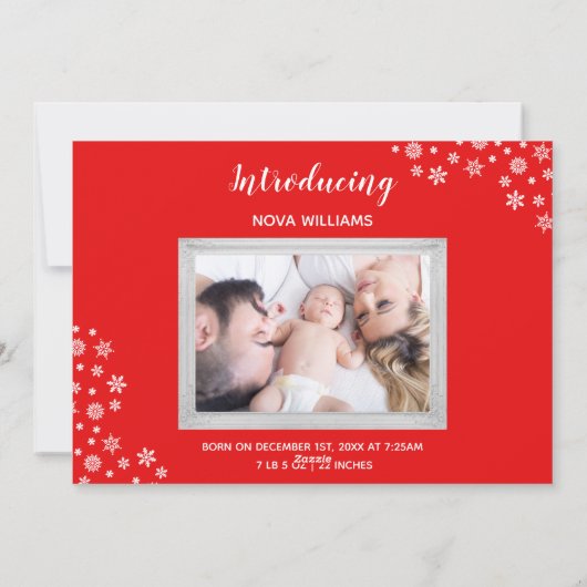 Eerste kerstfeestdag met Baby-foto's Feestdagenkaart (Achterkant)