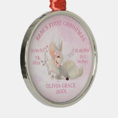 Eerste kerstfeestdag met baby metalen ornament (Rechts)