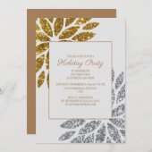 Eerste kerstfeestdag met huwelijk Gold Silver Kaart (Voorkant / Achterkant)