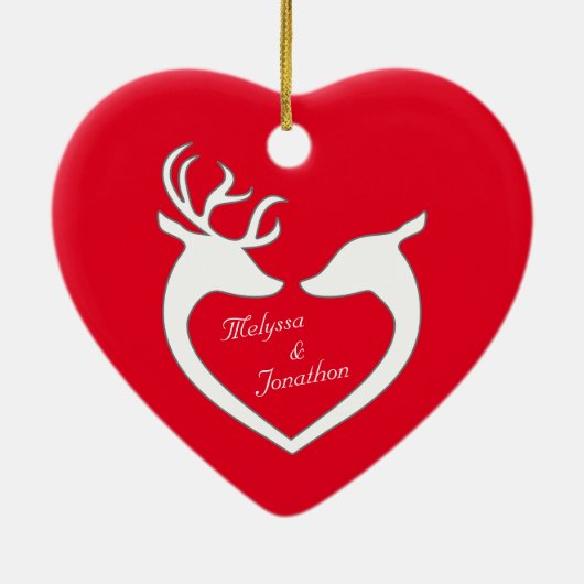 Eerste kerstfeestdag - Paar op maat Keramisch Ornament (Achterkant)