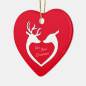 Eerste kerstfeestdag - Paar op maat Keramisch Ornament (Links)