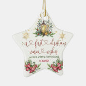 Eerste kerstfeestdag Pine Bow Lantern Weduwschap Keramisch Ornament (Rechts)