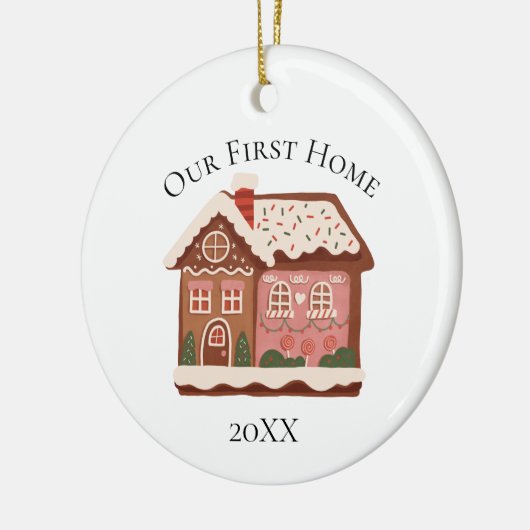 Eerste kerstfeestdag voor thuisontbijt keramisch ornament (Links)