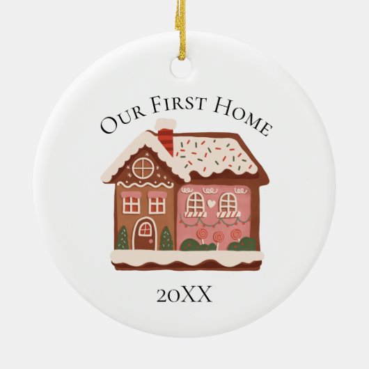 Eerste kerstfeestdag voor thuisontbijt keramisch ornament (Achterkant)