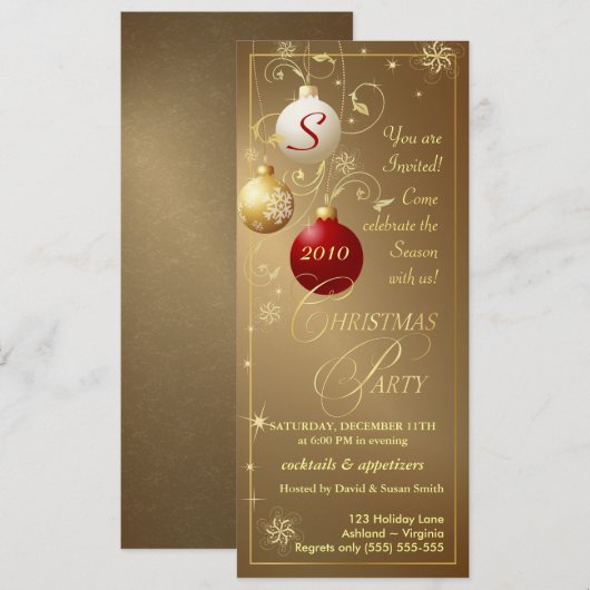 Eerste kerstfeestdagen - Elegant Gold Monogram Kaart (Voorkant / Achterkant)