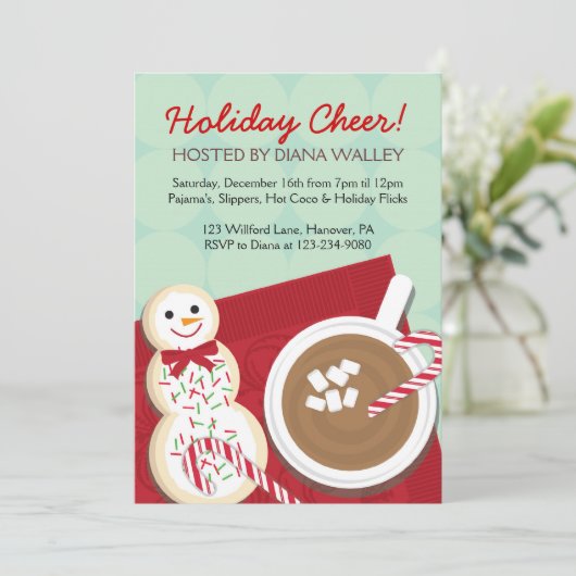 Eerste kerstfeestdagen Hete Coco Kaart (Staand voorkant)