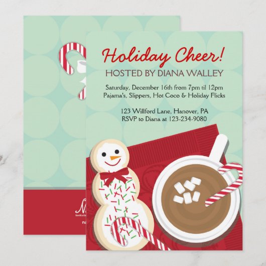 Eerste kerstfeestdagen Hete Coco Kaart (Voorkant / Achterkant)