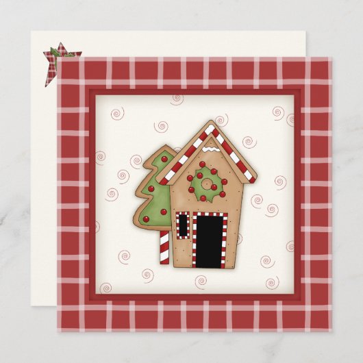 Eerste kerstfeestdagen in het ontbijt kaart (Voorkant / Achterkant)